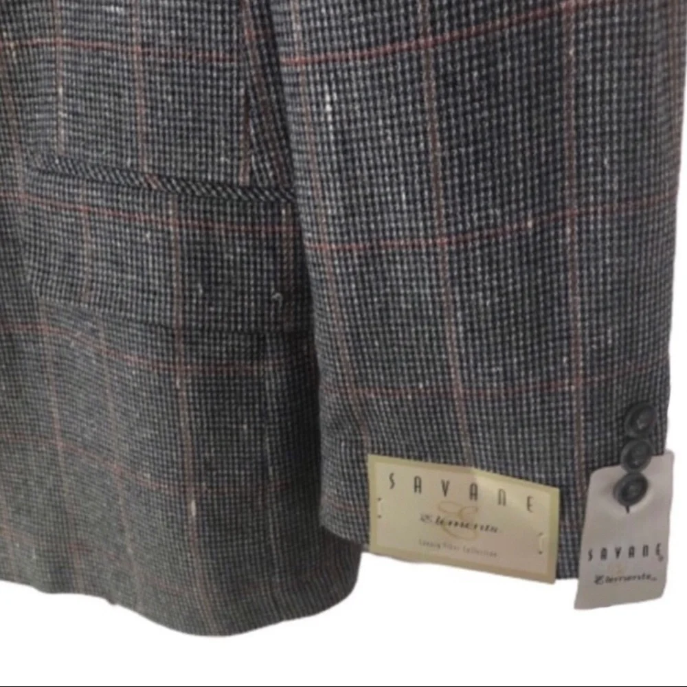 Savane Indigo Tweed Sport Coat Blue Gray 42R NWT